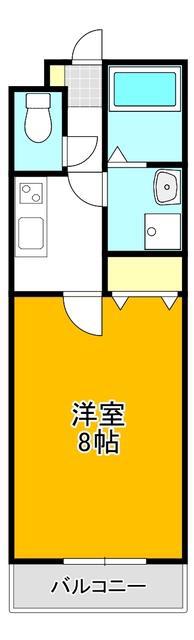 ラトゥール感田(1K/1階)の間取り写真