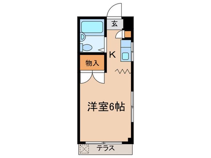 けやきハイツ(1K/1階)の間取り写真
