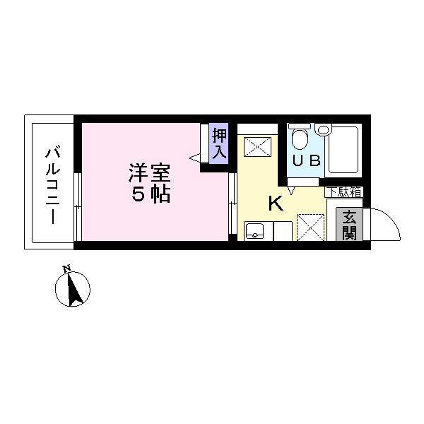 シティハイム・千代田(1K/1階)の間取り写真