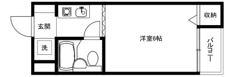 芥川グリーンハイツ(1K/3階)の間取り写真