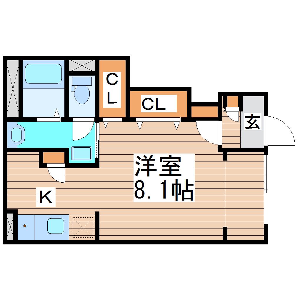 サンセベリアV(1K/1階)の間取り写真