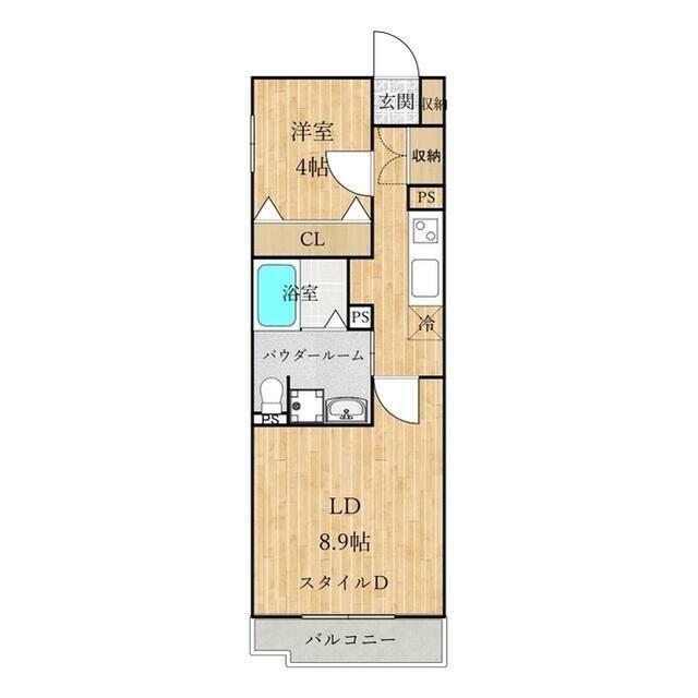 シャウエン本庄(1LDK/4階)の間取り写真