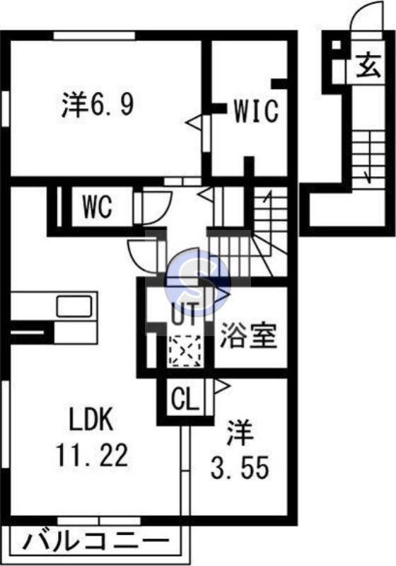LIVRA紫竹(2LDK/2階)の間取り写真