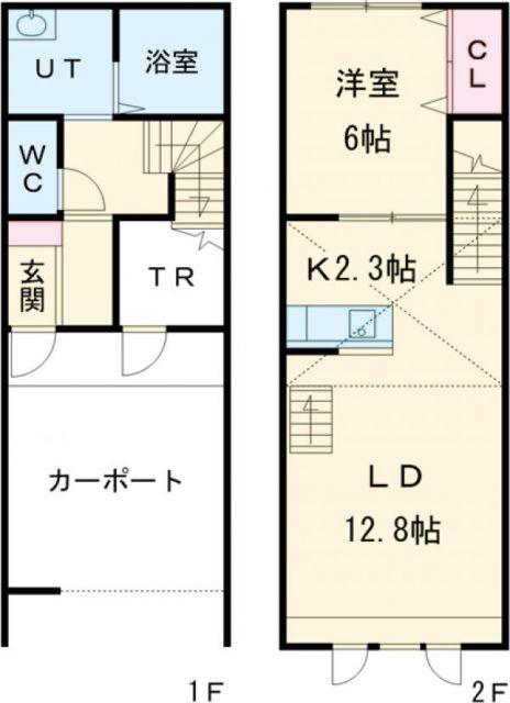 滝川東町1MS A(1LDK/1階)の間取り写真