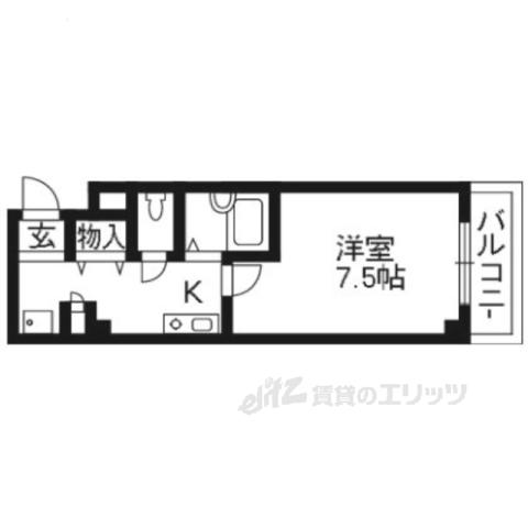 ボナールヒロ(1K/1階)の間取り写真