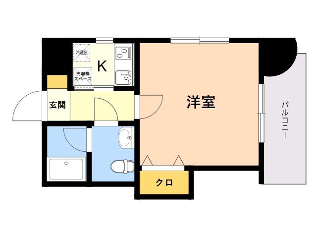 エステートモア城南Ⅱ(1K/3階)の間取り写真
