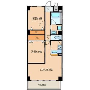 GLORIA(2LDK/1階)の間取り写真