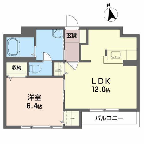 アプリコットC(1LDK/2階)の間取り写真