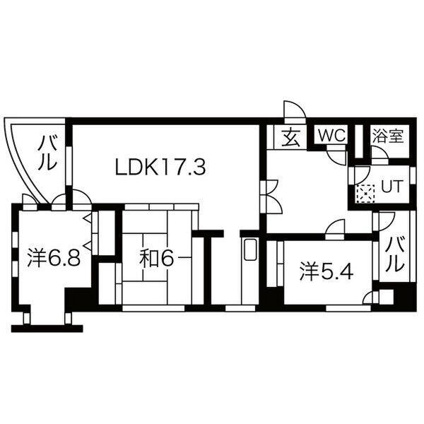 URBAN STAGE ナゴヤ(3LDK/6階)の間取り写真