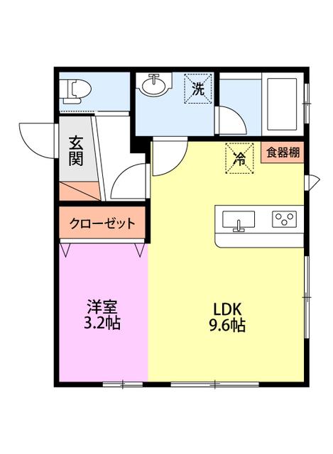 メイセ・エルフ(1LDK/1階)の間取り写真