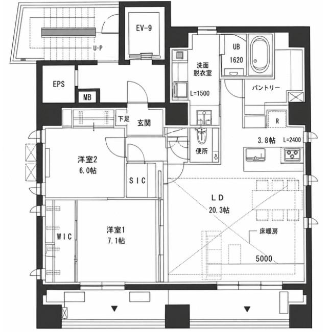 下北MK(2LDK/5階)の間取り写真
