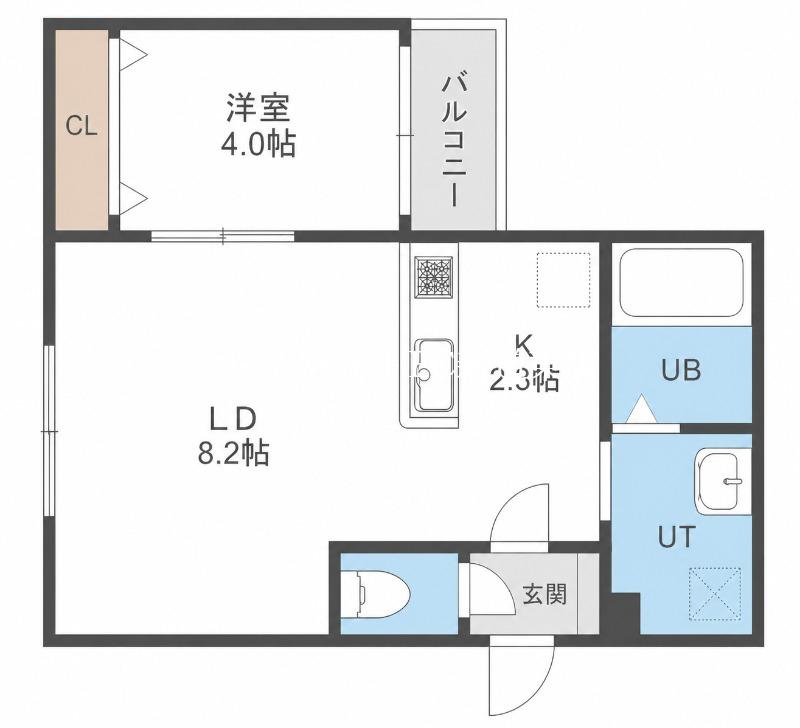 フェーラシュヴァル元町(1LDK/3階)の間取り写真