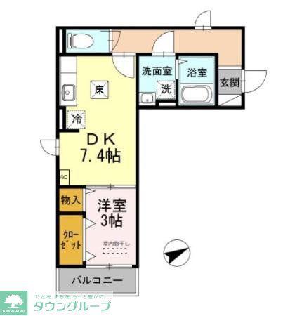 パークステージ戸越(1DK/1階)の間取り写真