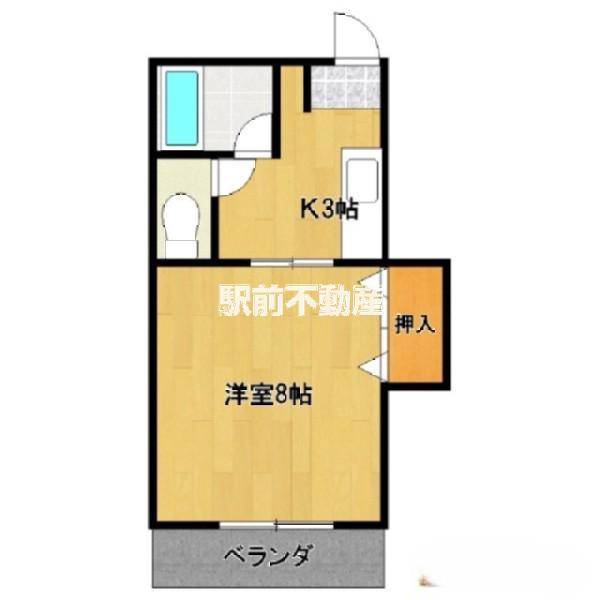 コーポ塚本(1K/2階)の間取り写真
