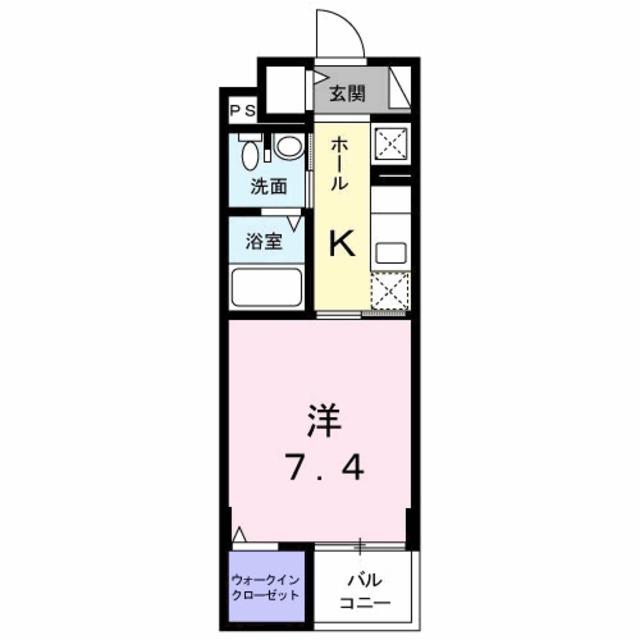 京王相模原線 京王堀之内駅 徒歩6分 4階建 築14年(1K/1階)の間取り写真
