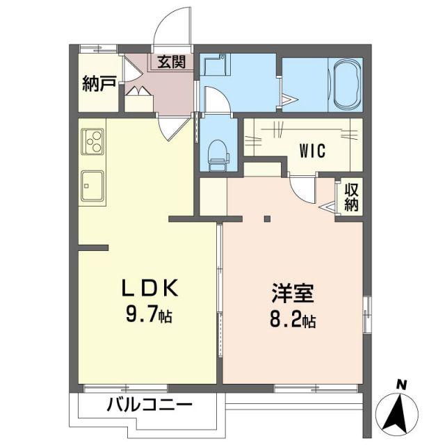 リルバレーA(1LDK/2階)の間取り写真