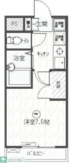 オークビレッジ2(1K/3階)の間取り写真