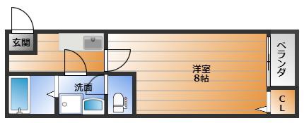 クレフラスト仙台駅北(1K/1階)の間取り写真