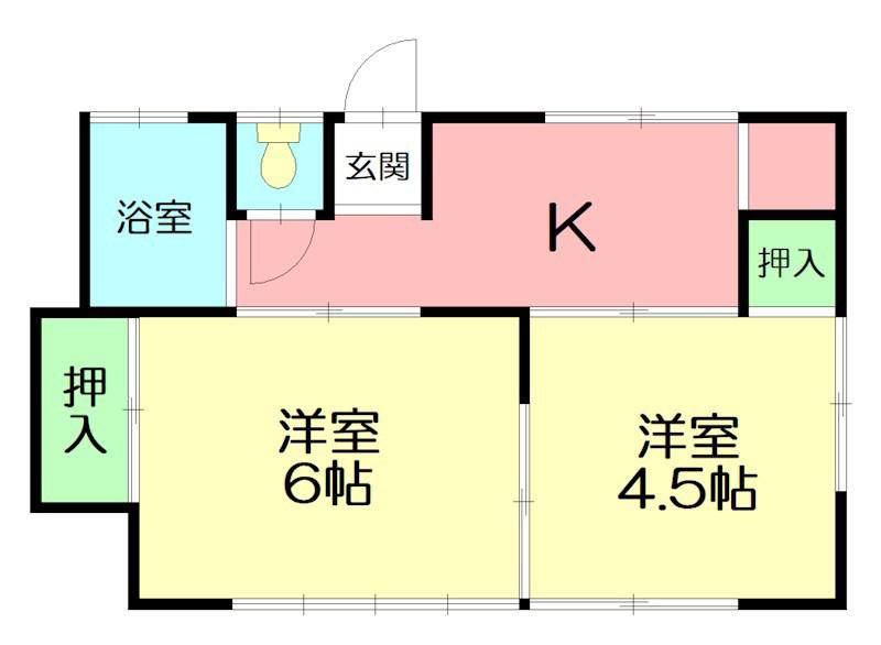 アーバン辰巳(2DK/2階)の間取り写真