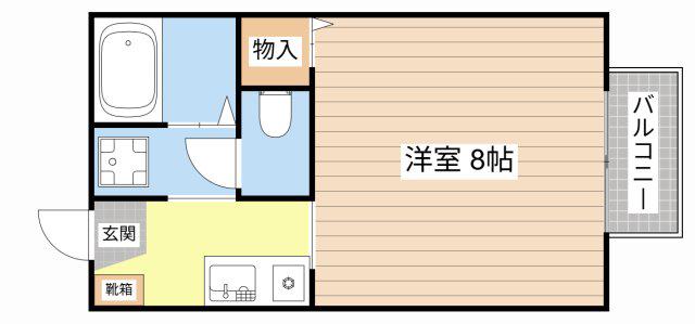 カーサオーチャード(1K/1階)の間取り写真