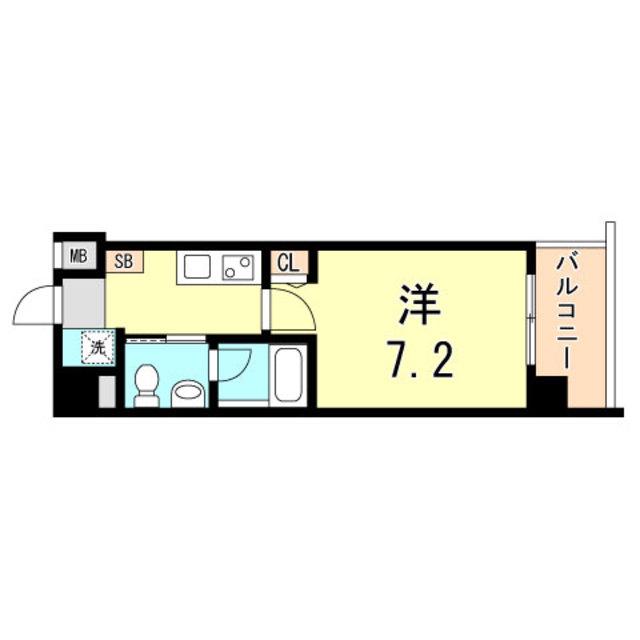 リアンジェ兵庫本町(1K/10階)の間取り写真
