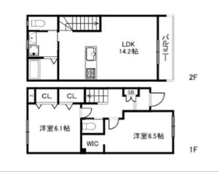 フォレストメゾン梅小路(2LDK/1階)の間取り写真