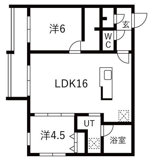 GA-千歳緑町1丁目MS(2LDK/2階)の間取り写真
