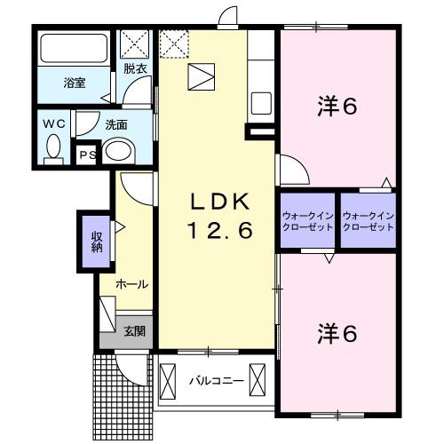 ラグーン II(2LDK/1階)の間取り写真