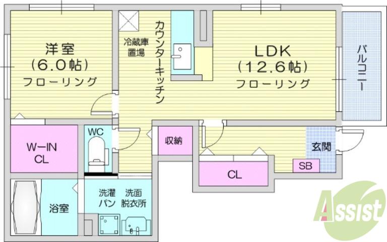 モデッサ雅Ⅰ(1LDK/1階)の間取り写真