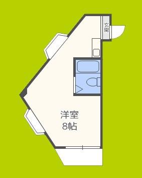 ラパンジール今宮(ワンルーム/2階)の間取り写真