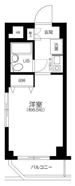 プチメゾン目黒(ワンルーム/6階)の間取り写真