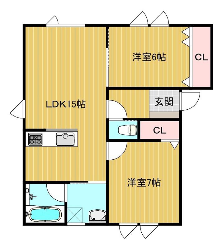 オニクス(2LDK/2階)の間取り写真