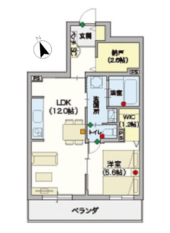 VILLAGE TOKUDEN PARK(1SLDK/3階)の間取り写真