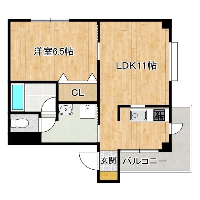 人宿町第2コーポラス(1LDK/2階)の間取り写真