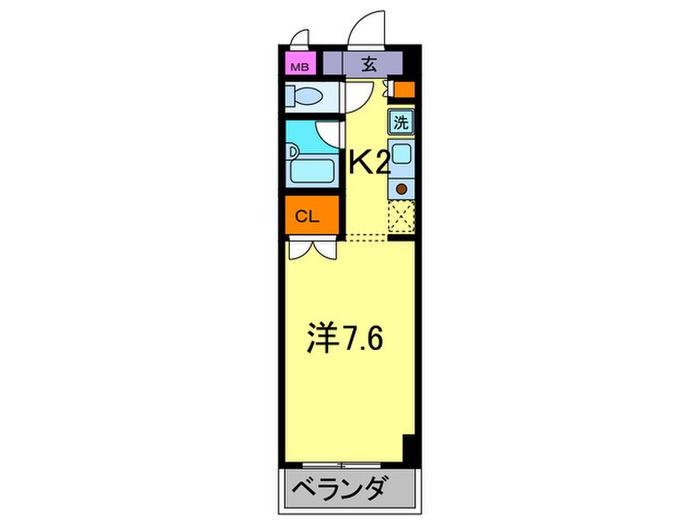 カーマ・エスパッソ(1K/8階)の間取り写真