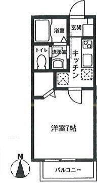 ディアコートさくら(1K/2階)の間取り写真
