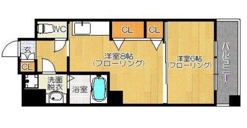 平尾弐番街ビル(1LDK/8階)の間取り写真