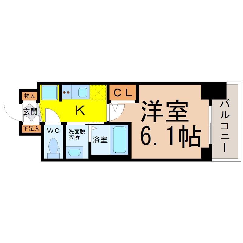 エステムコート名古屋栄プレシャス(1K/10階)の間取り写真