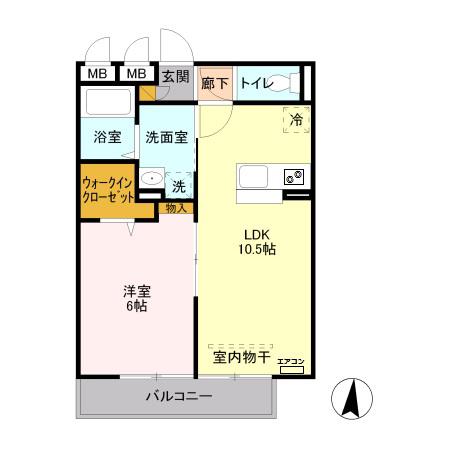 イリオス(1LDK/3階)の間取り写真