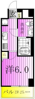 GENOVIAお花茶屋II SKYDARDEN(1K/2階)の間取り写真