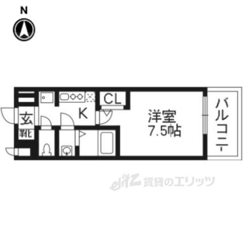 ラナップスクエア京都東山308(1K/3階)の間取り写真