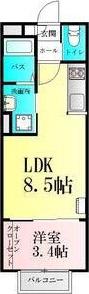 サニーライフ黒松(1LDK/1階)の間取り写真