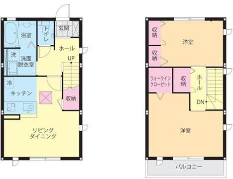 パークサイド国見ヶ丘(2LDK/1階)の間取り写真