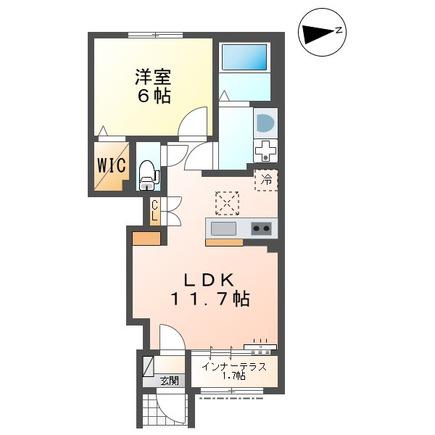 スターテラスII曙(1LDK/1階)の間取り写真