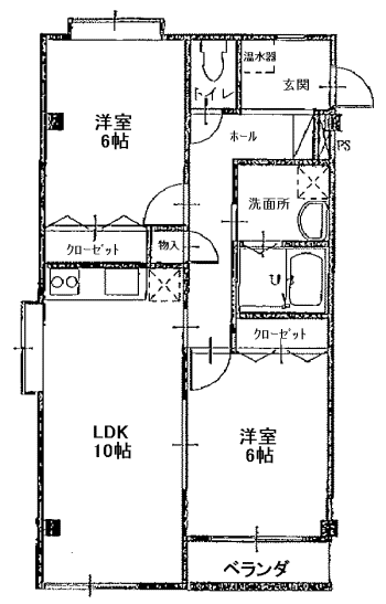 コーポみらい(2LDK/2階)の間取り写真