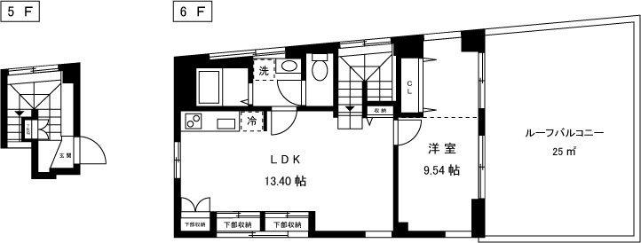 メゾンドゥ本郷(1LDK/6階)の間取り写真