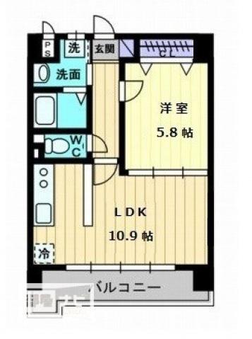 パルテールAISHIN(1LDK/4階)の間取り写真