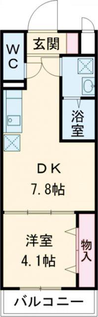 トレステーラUG(1DK/2階)の間取り写真