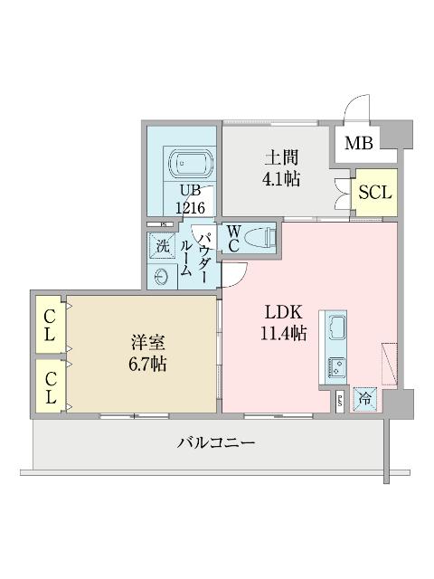 グランレジデンス大橋(1LDK/3階)の間取り写真