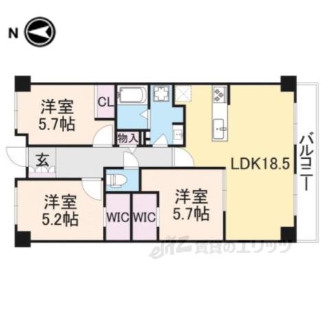 PHOENIXCOURT交野1(3LDK/2階)の間取り写真